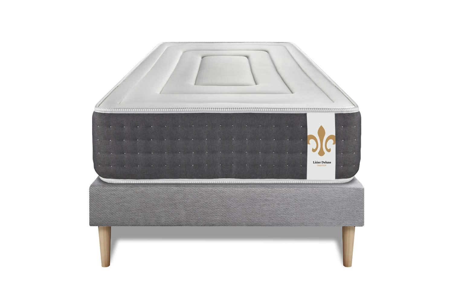 - Ensemble 90x200 Ressorts et mémoire de forme - sommier kit