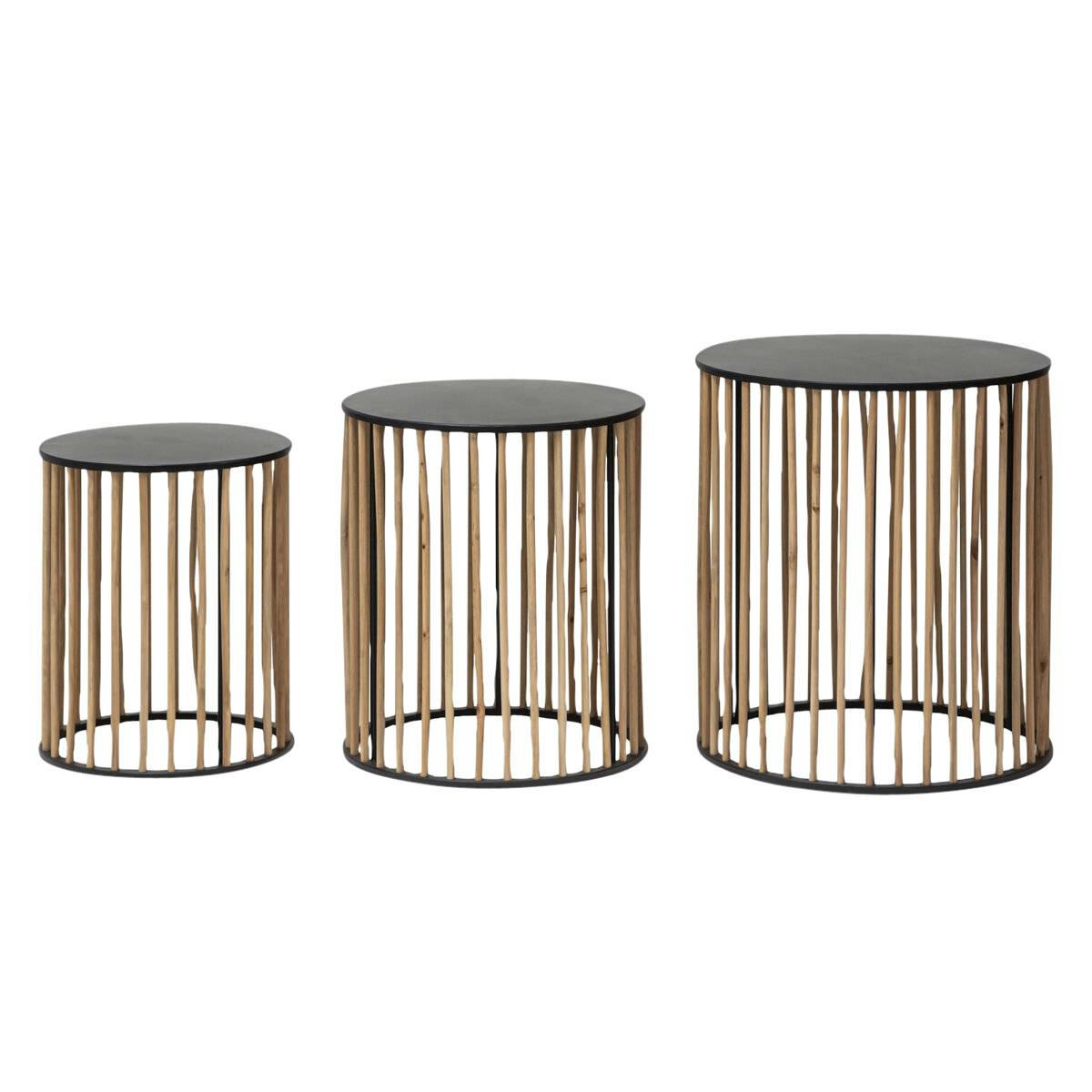 NICOLE - Table basse en bois noir 46.5 cm