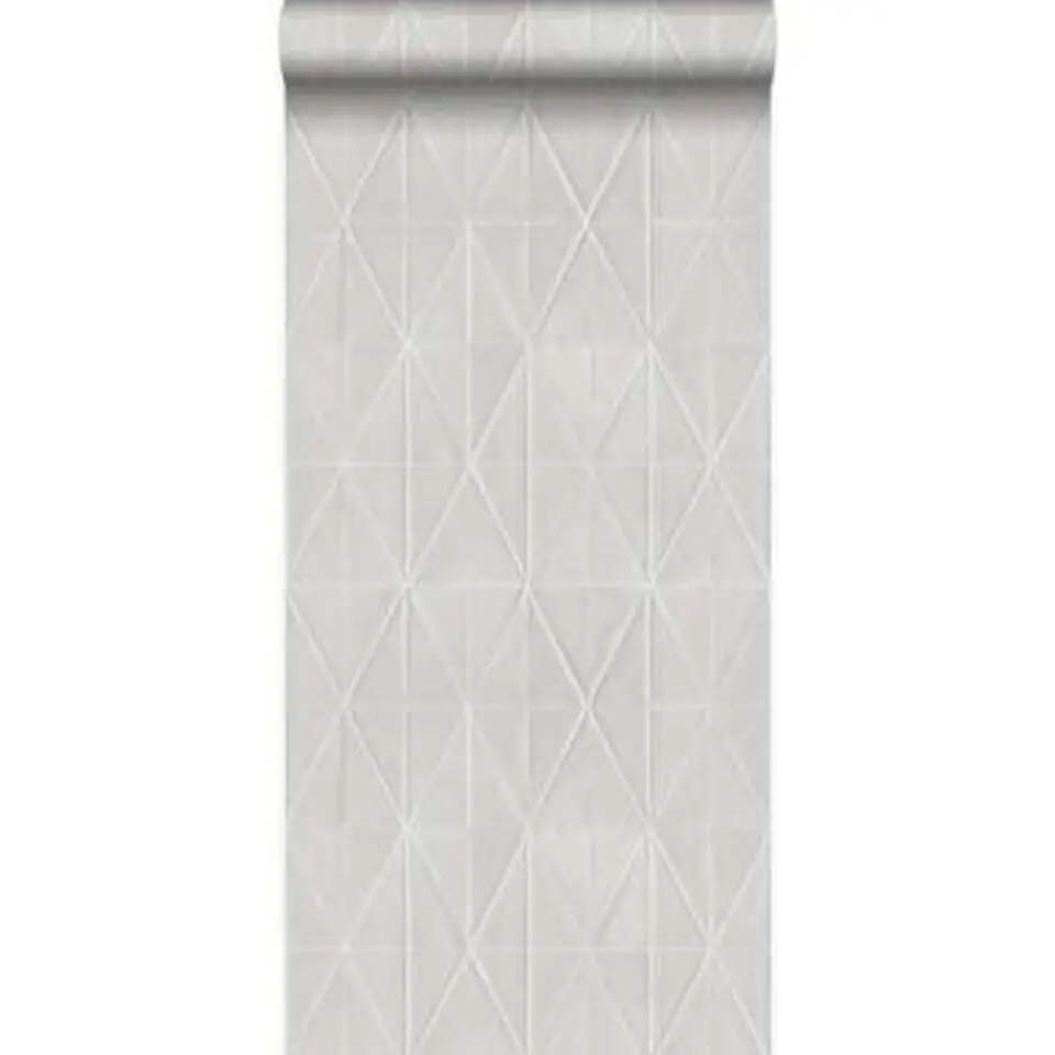 Origin behang - grafische vorm - glanzend grijs - 53 cm x 10,05 m