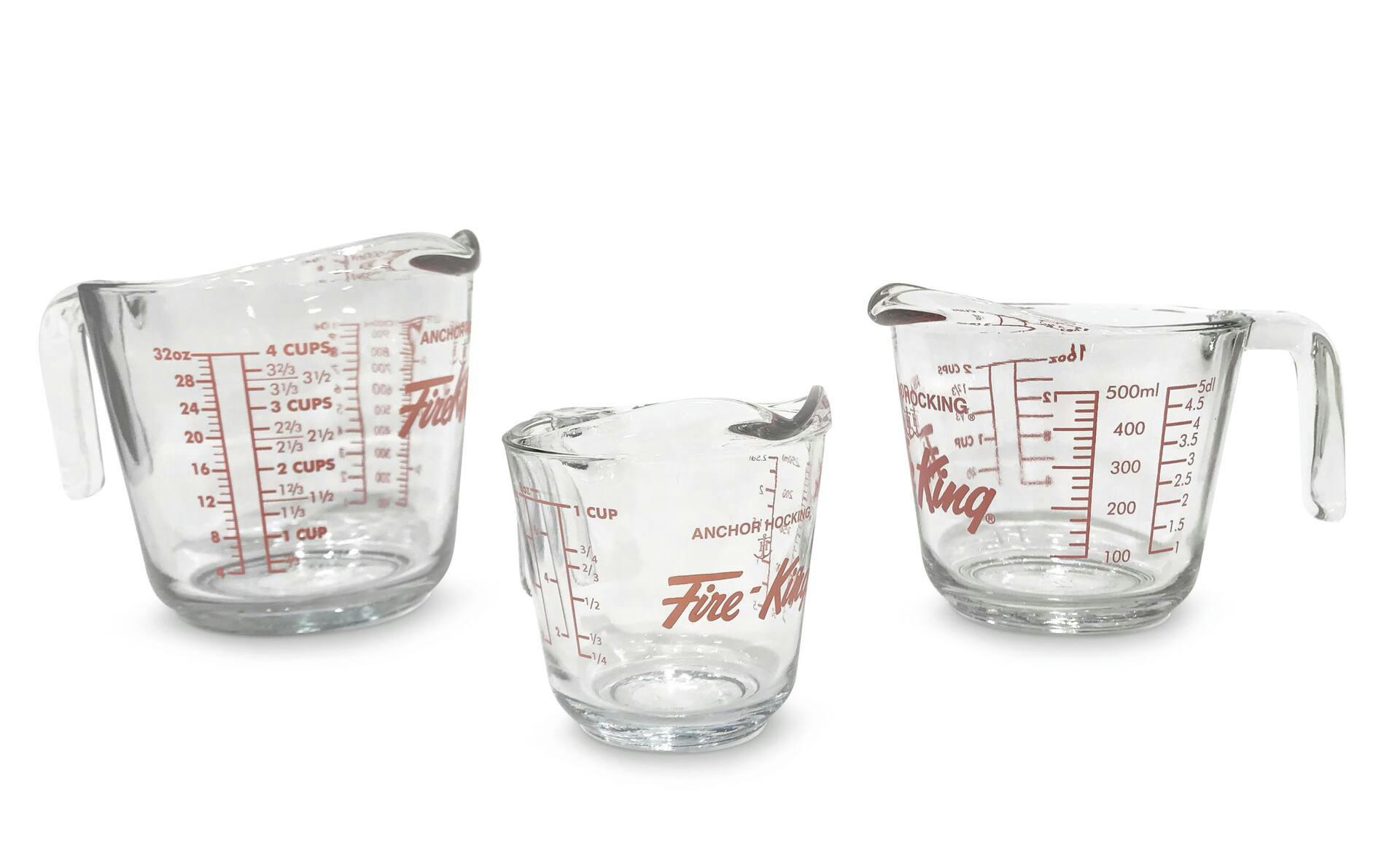 Anchor Hocking Glass Measuring Cup Set, Assorted Sizes, 3-pc