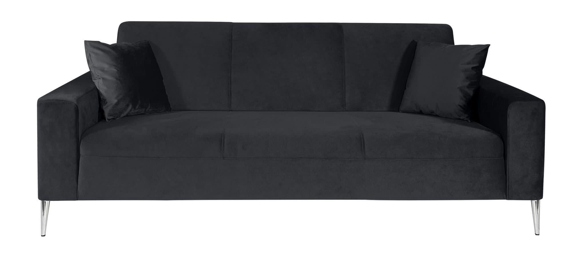 ARSENE - Canapé fixe 3 places  en tissu gris anthracite