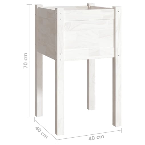 NNEVL Garden Planters 2 pcs White 40x40x70 cm Solid Pinewood