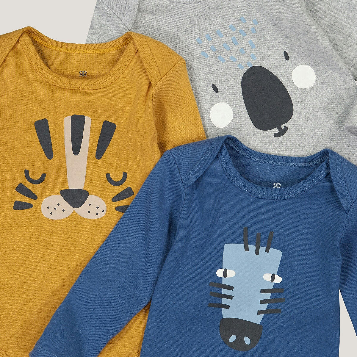 Lot de 5 bodies manches longues, motifs animaliers