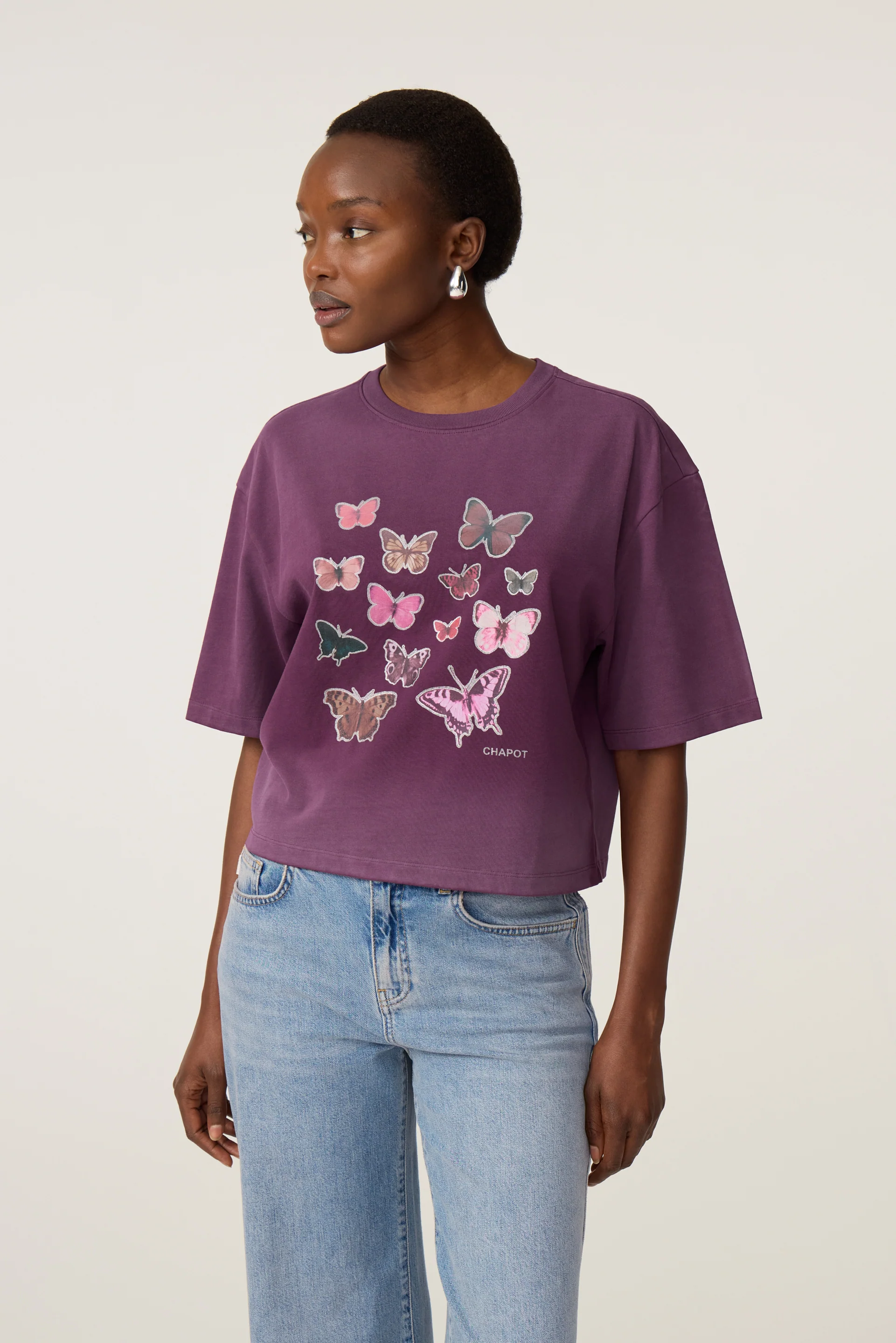 Benja Butterfly T-shirt | Brigitte Bordeaux