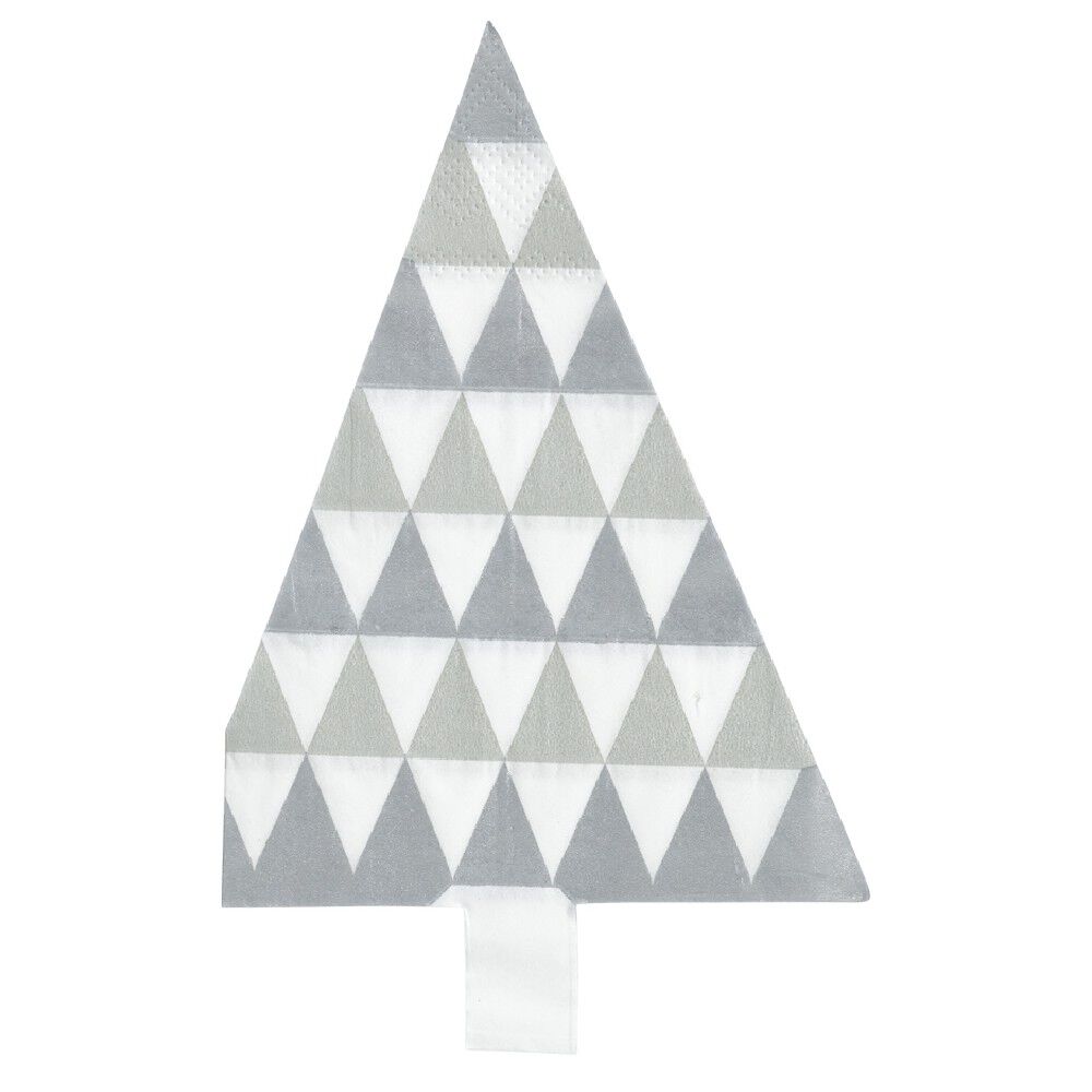 Serviette de table forme sapin blanche x10