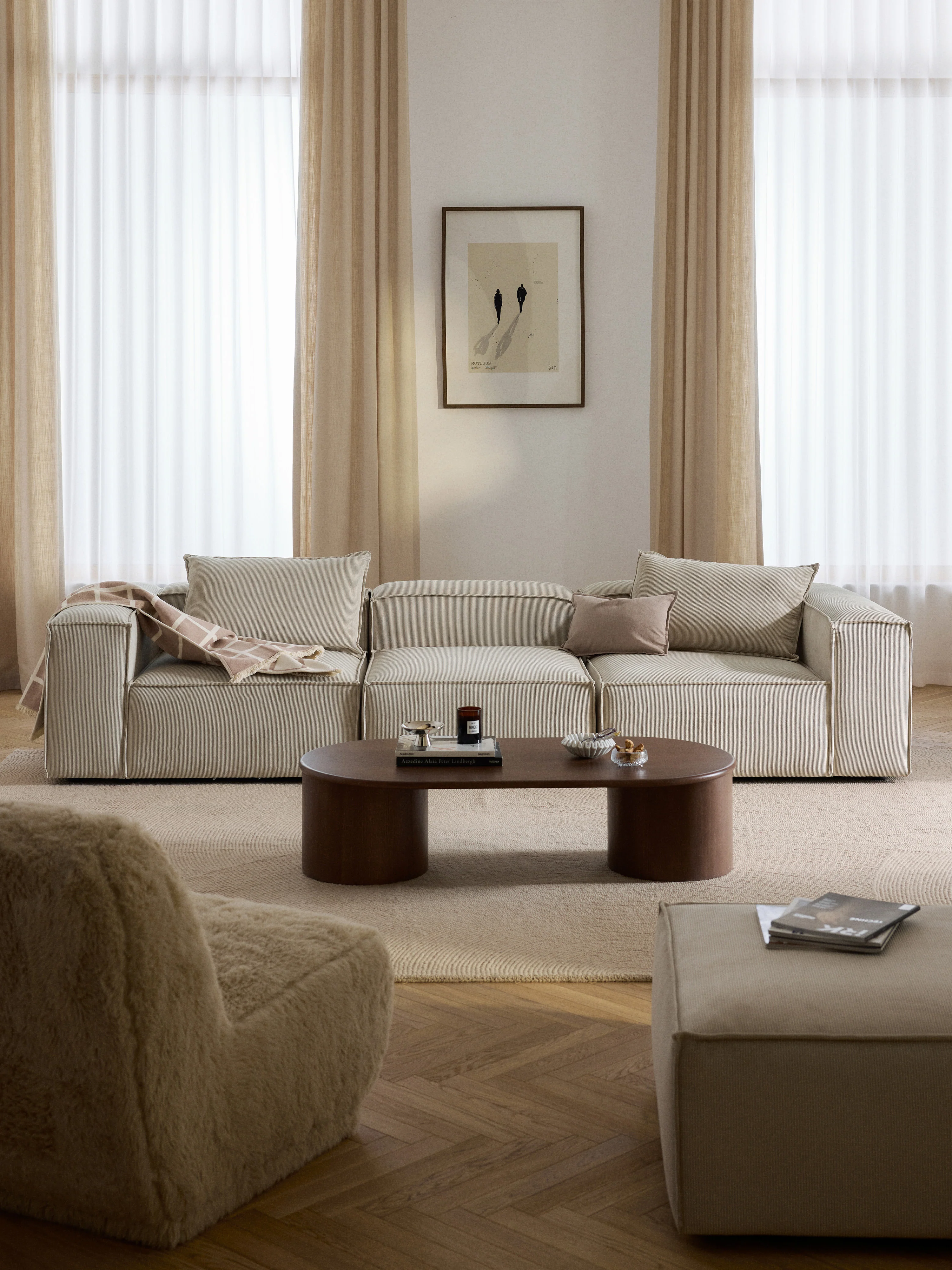 Modulares Sofa Lennon (4-Sitzer) aus Cord