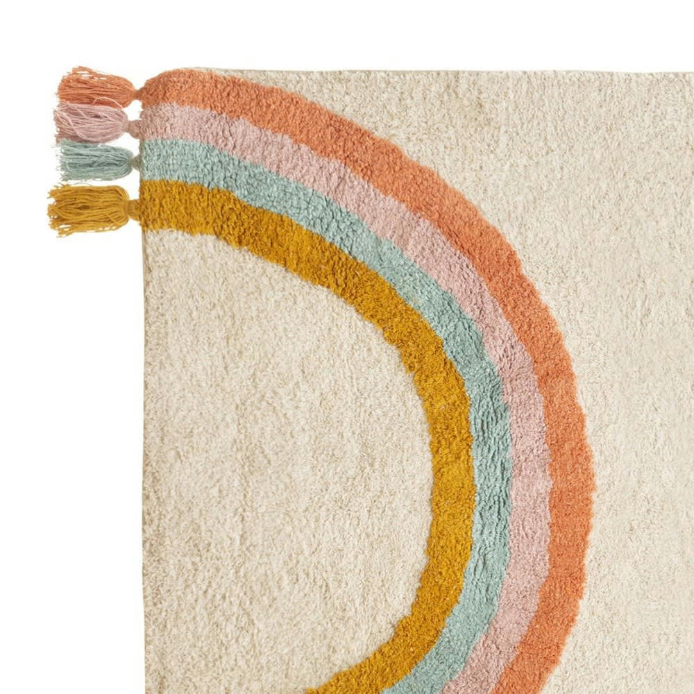 - Tapis coton Blanc 100 X 150