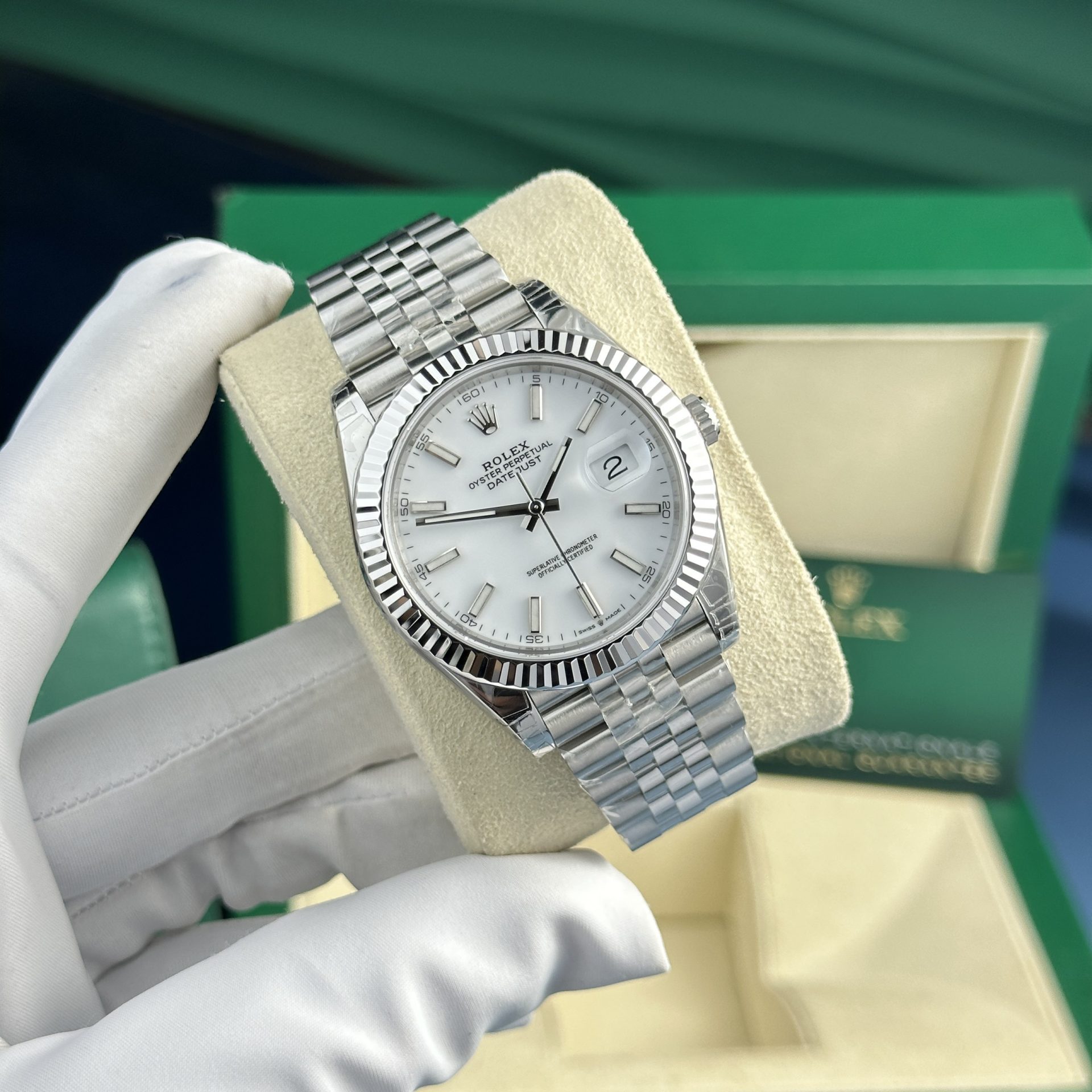 Rolex Datejust 126334 904L Steel White Dial 41mm Jub Super Clone