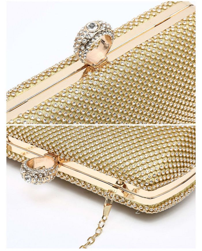 JFY Ring Clasp Double-Side Diamante Bag
