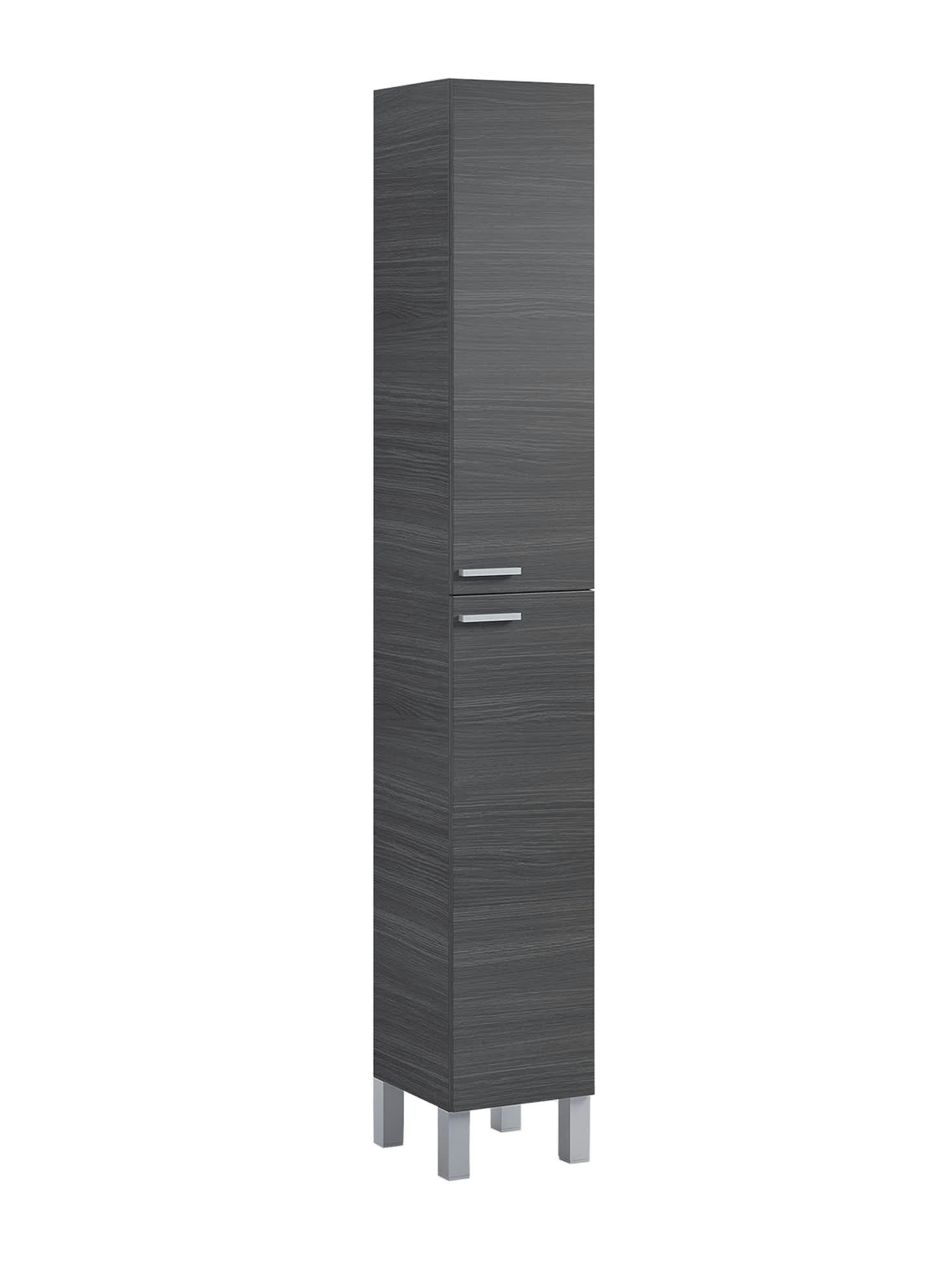 DFAROPP - Colonne de salle de bain 2 portes effet bois gris frêne