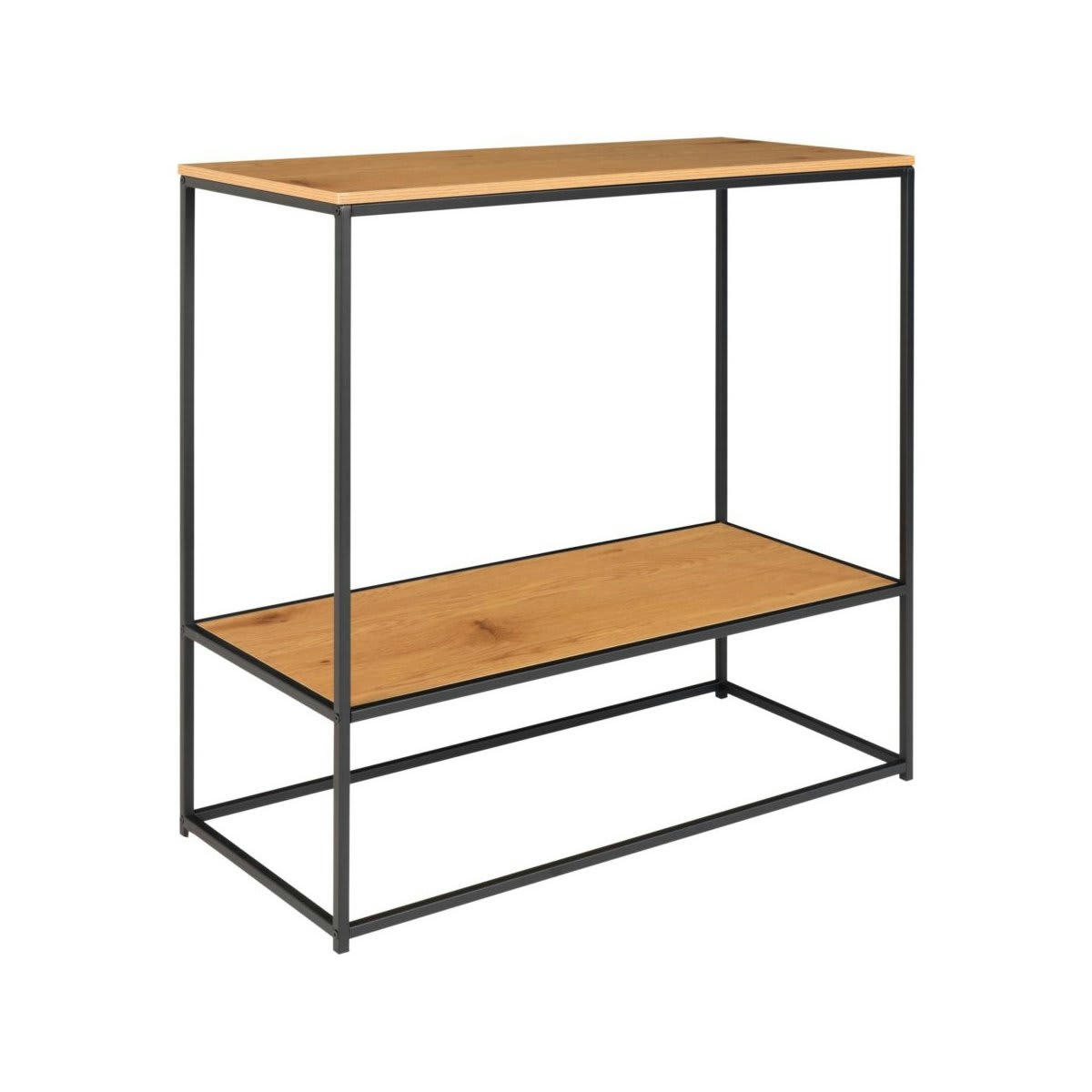 GIVAUDE - Console minimaliste en bois et métal 80x80cm marron