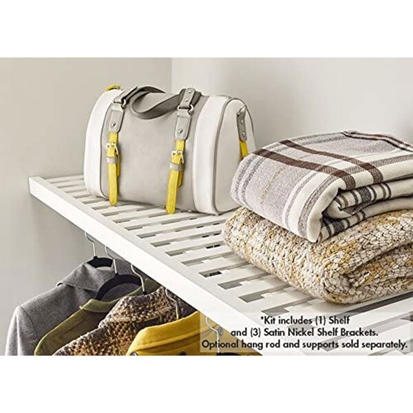 ClosetMaid Ventilated 48 x 12" Home Storage Versatile Closet Shelf Unit, White - 21.8