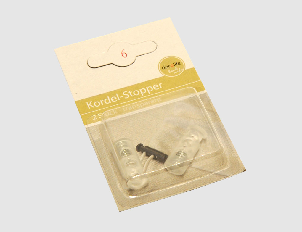 Kordelstopper klein transparent