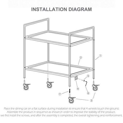 SOGA 2X 4 Tier Stainless Steel Kitchen Dining Food Cart Trolley Utility 860x540x1170mm