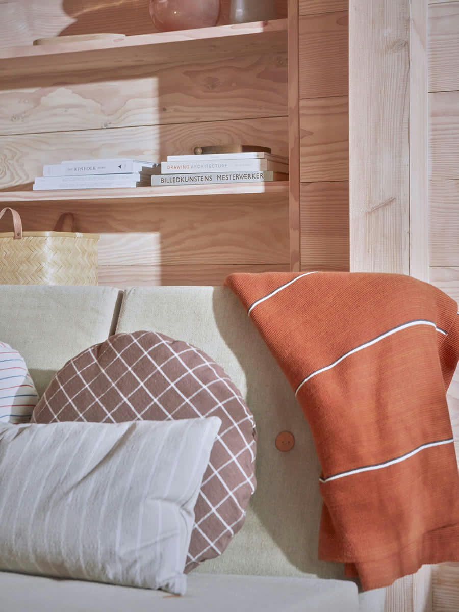 KYOTO - Coussin marron en coton organique Ø48cm