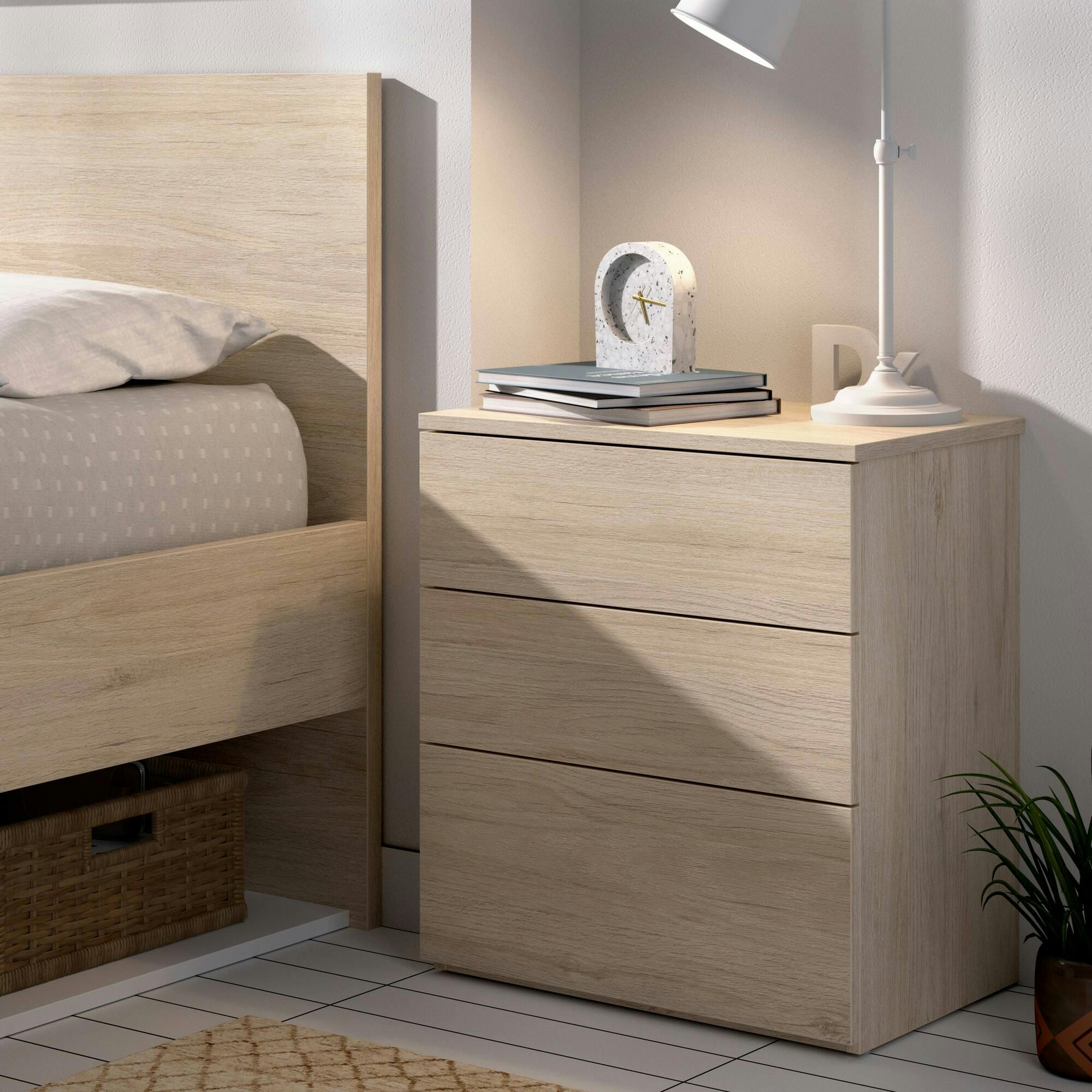 PEZ - Meuble de chevet effet bois chêne