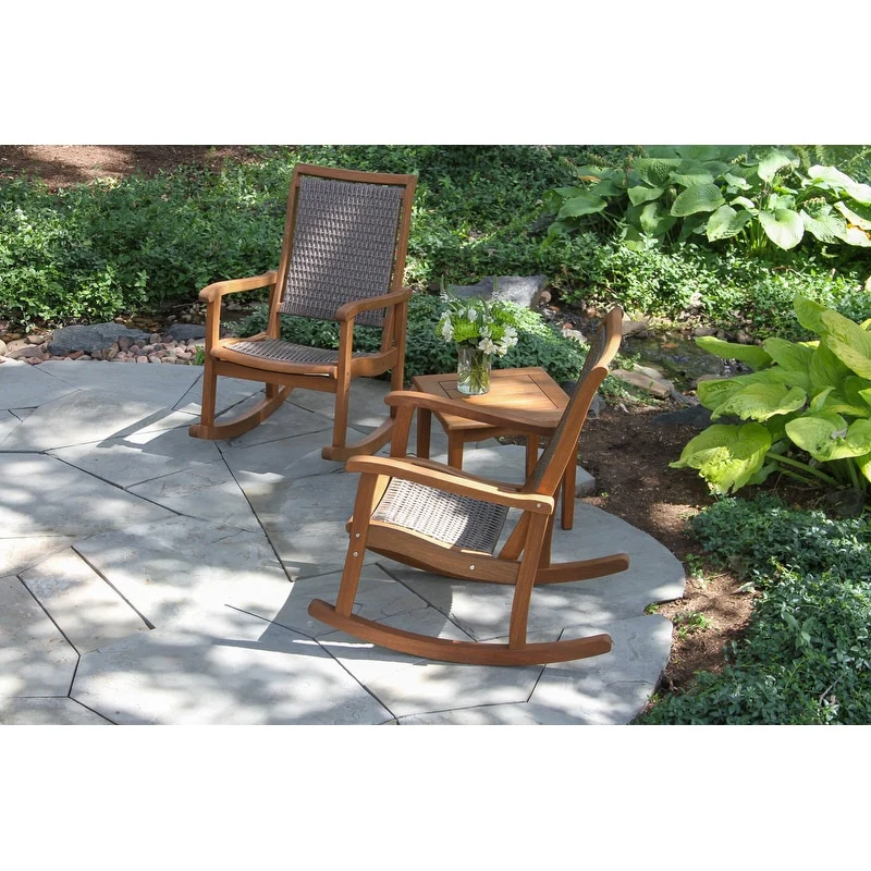 Driftwood Grey Wicker & Eucalyptus Rocking Chair