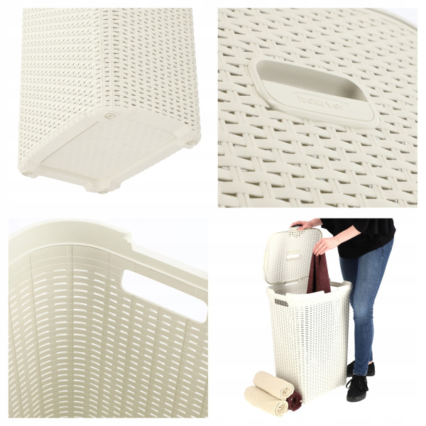 Curver Kosz Na Pranie Bieliznę 60 45L Rattan Krem
