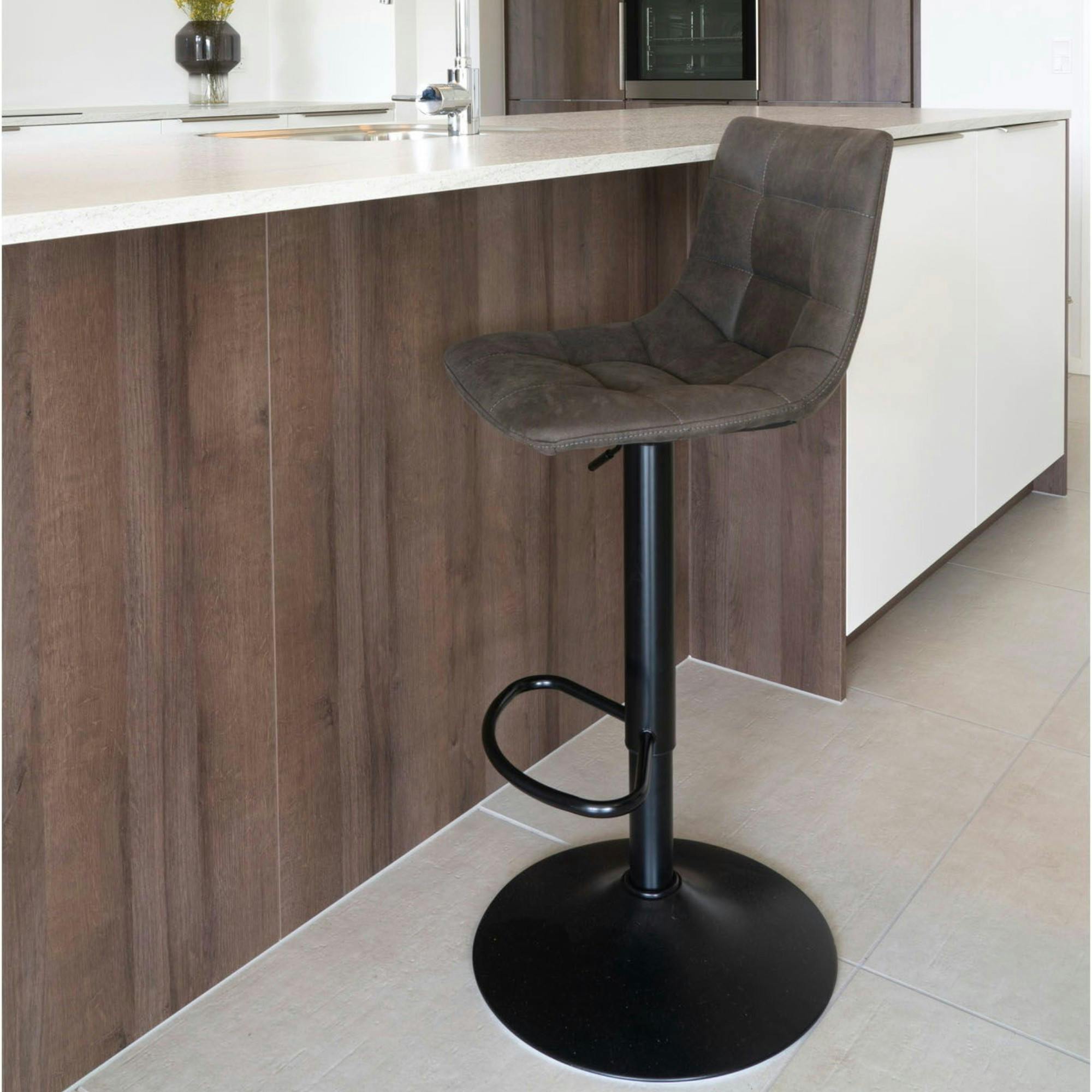 Tabouret de bar réglable en hauteur, gris foncé (lot de 2) SAVONE