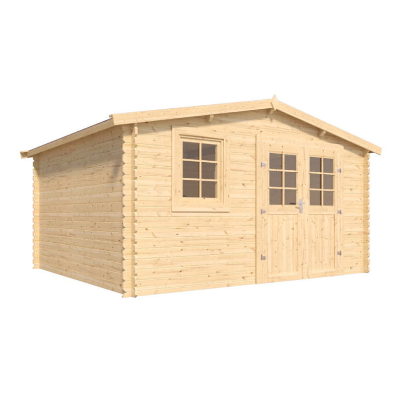 Abri de jardin en bois Vallo 28 mm 4,08 x 3,53 m CERLAND