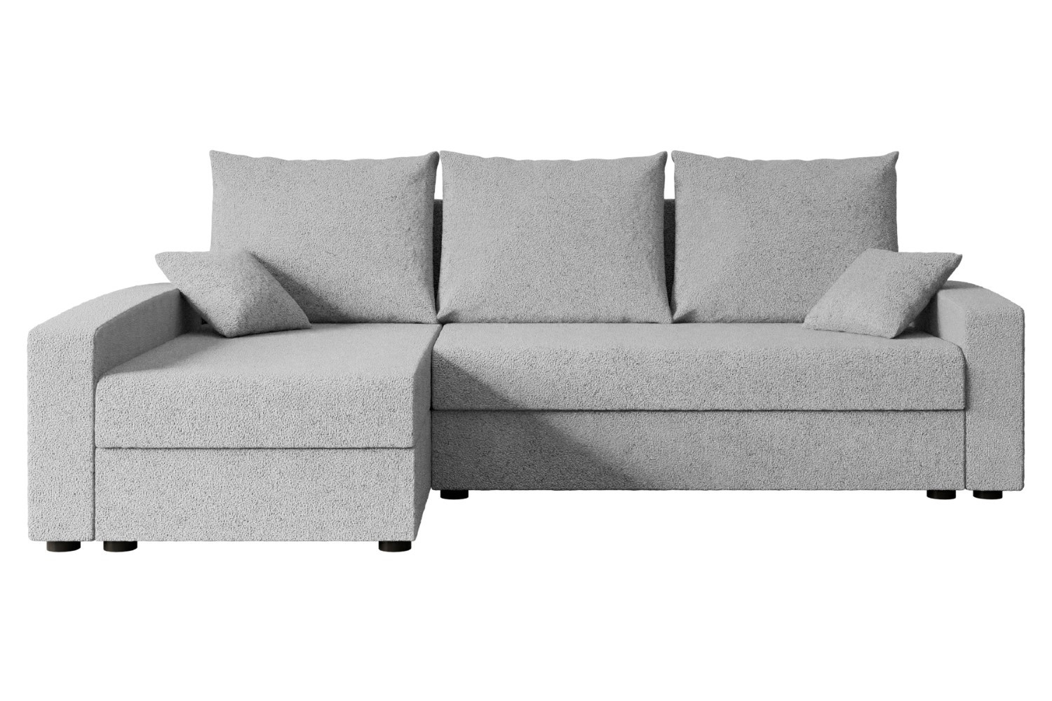 Narożnik z funkcją spania i pojemnikiem ALESIA-L 231x140x90cm Jasny szary