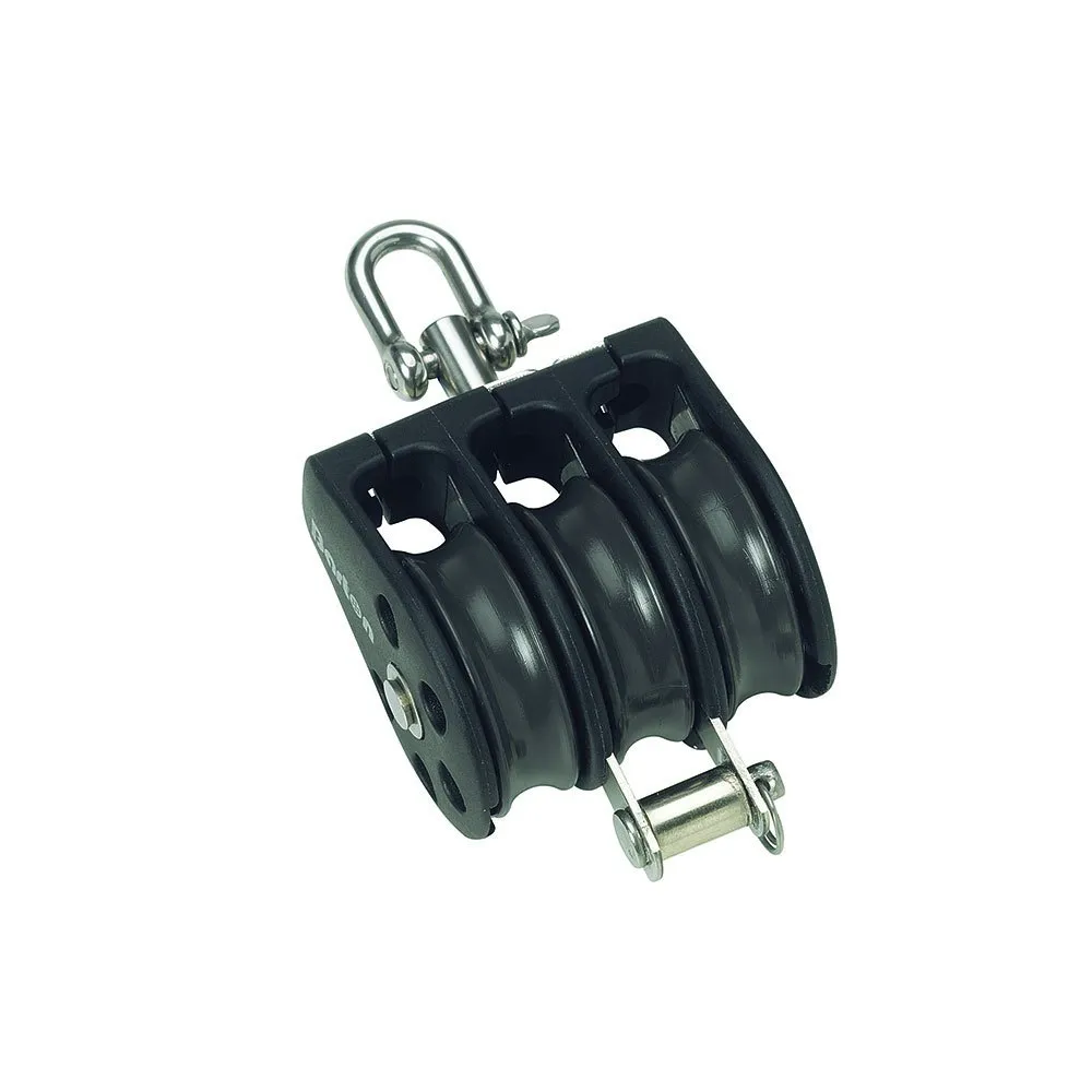 Barton Marine Triple Swivel Pulley With Rope Support 630kg 12 mm