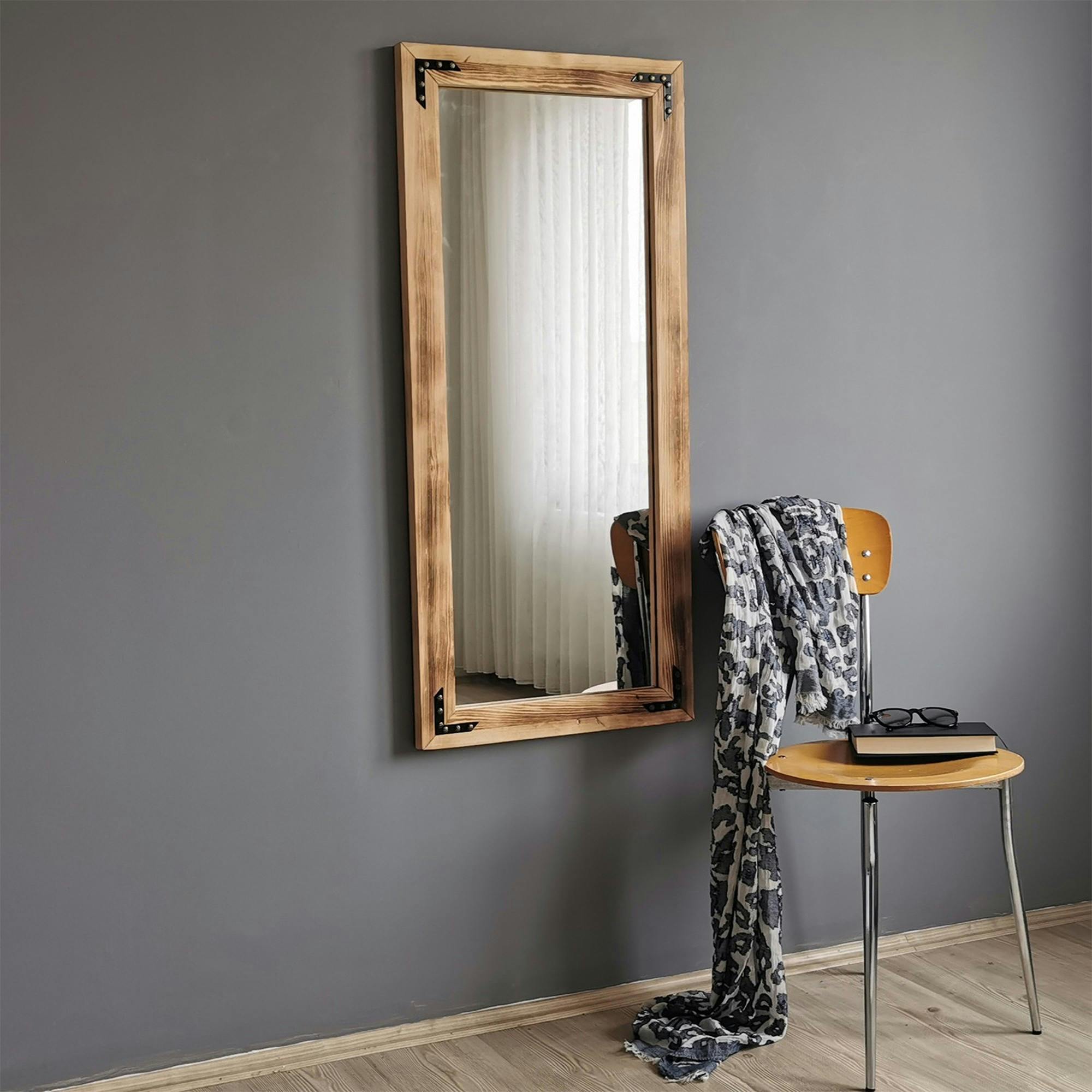 Miroir mural en bois clair - format vertical HILO