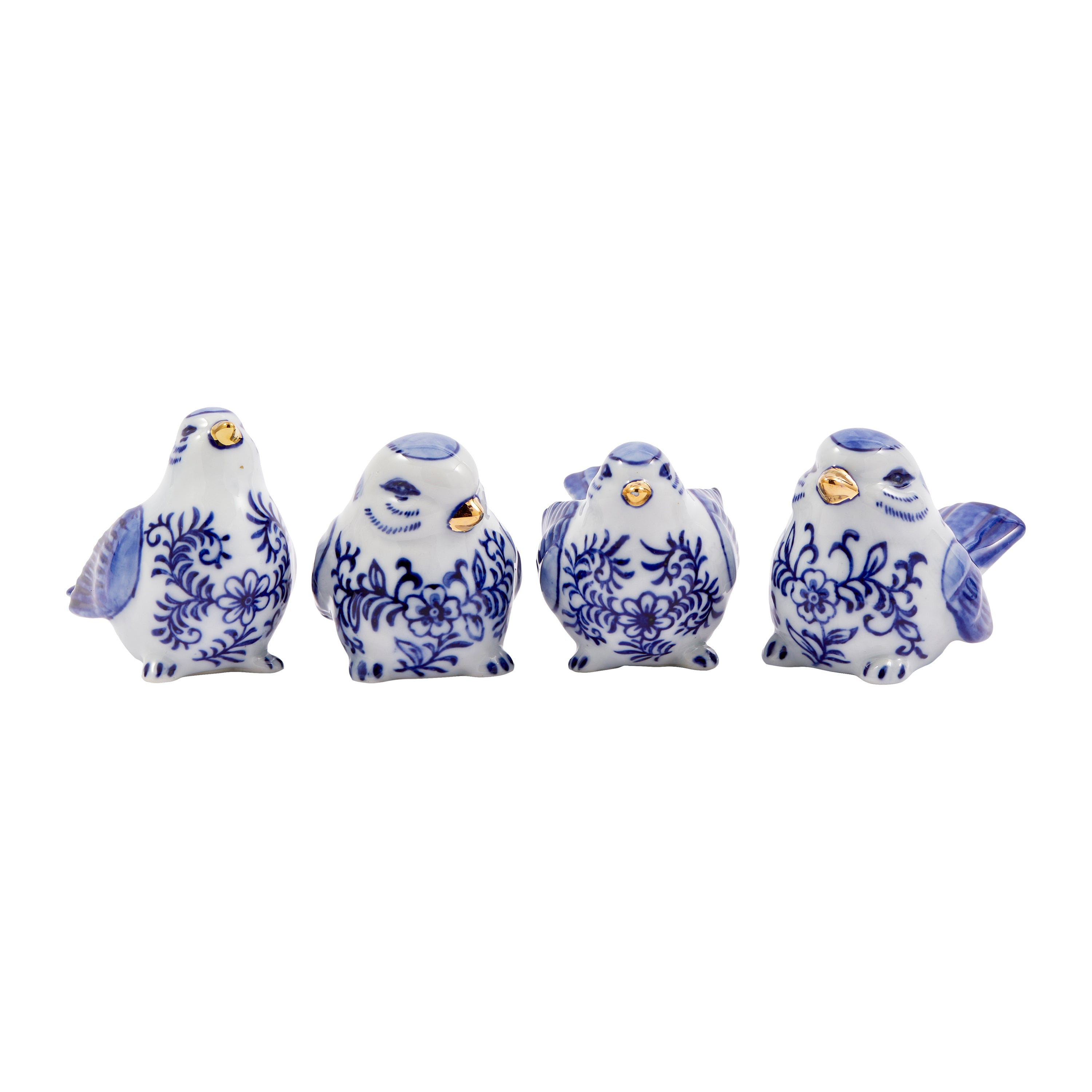 POLSPOTTEN Blue Bird Family Ornamenten - Set van 4