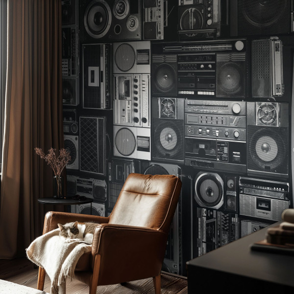 Tapeta Retro radio lekkości nowoczesna design do sypialni 104x70