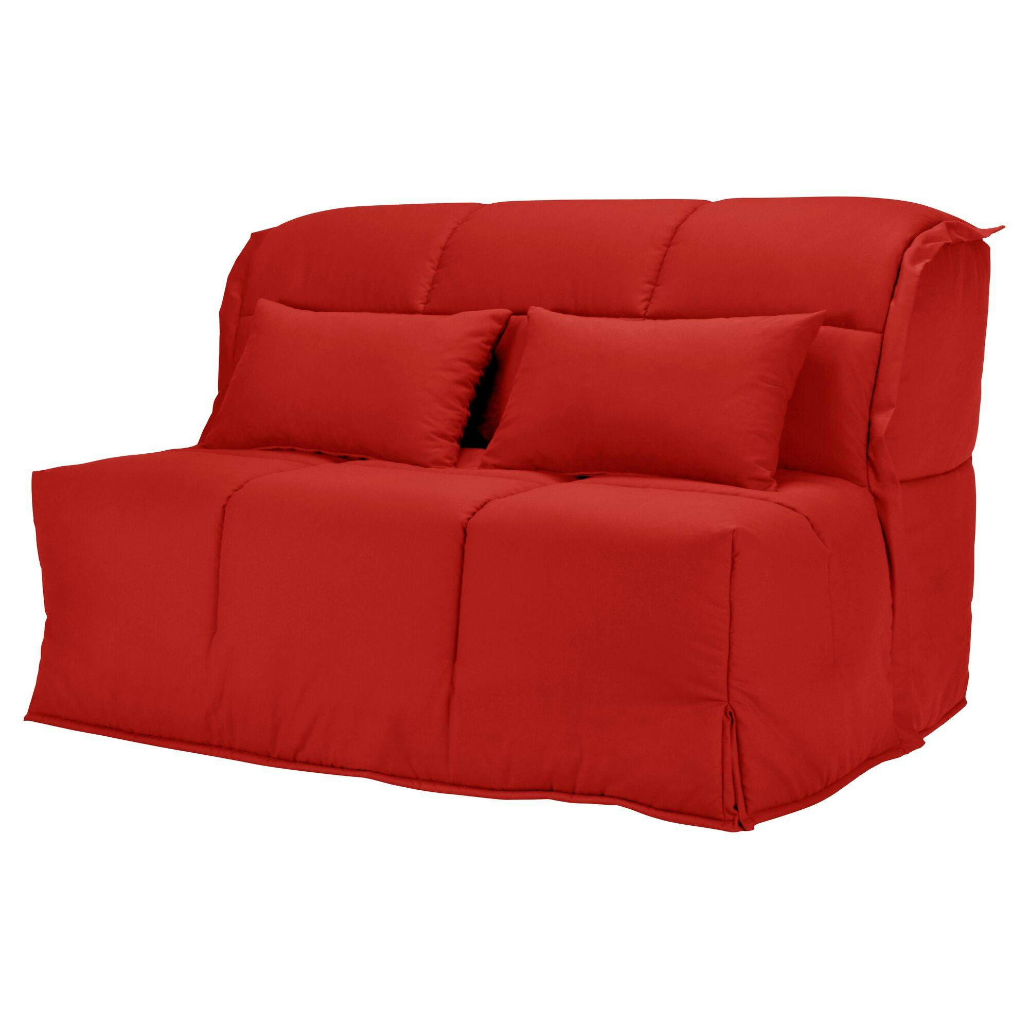 GAYA - Banquette BZ avec matelas en latex rouge 140 x 190 cm