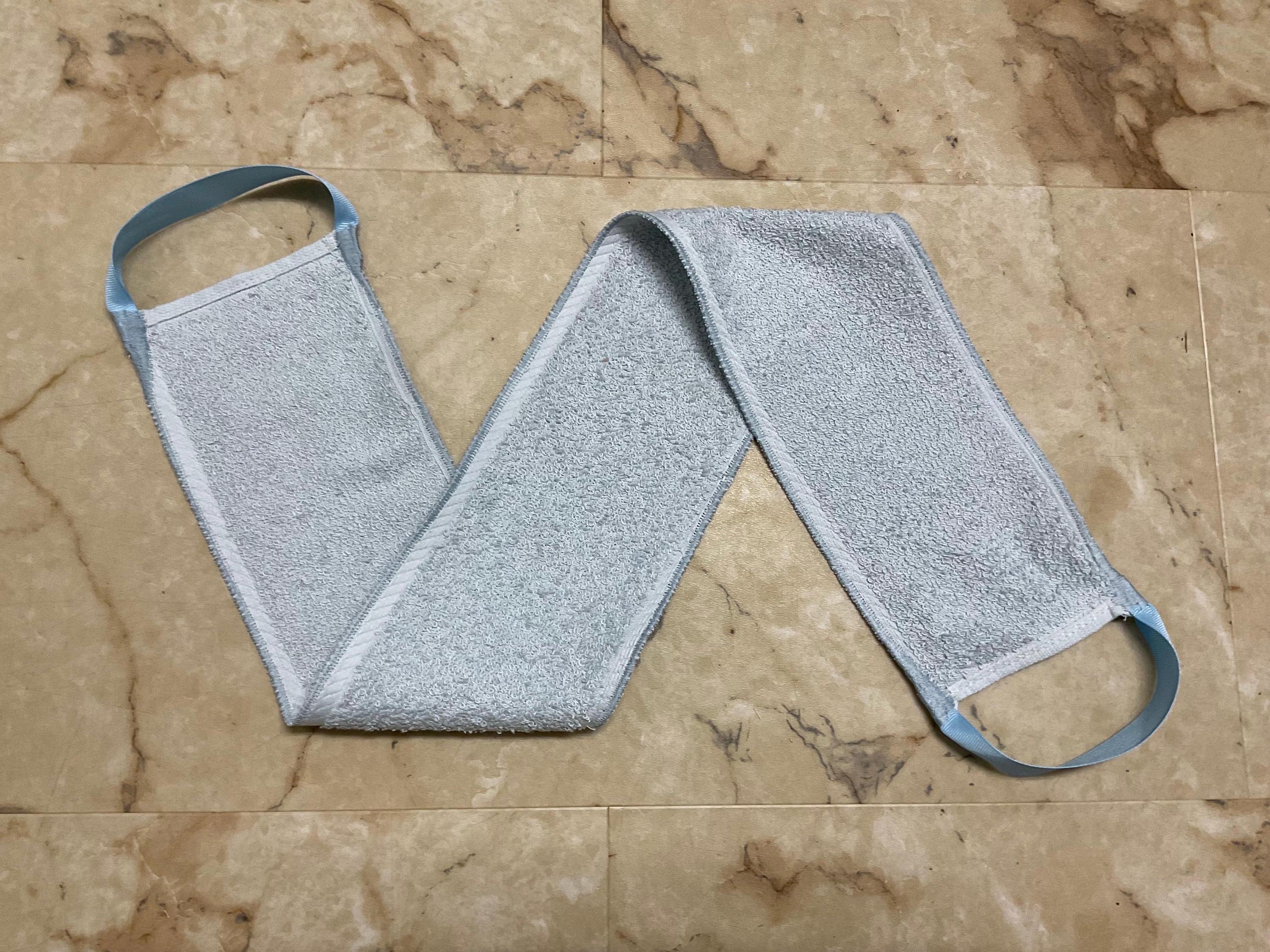Extra Long Terry Cloth Back Scrubber with Handles - 38” Long Back Cotton Washcloth