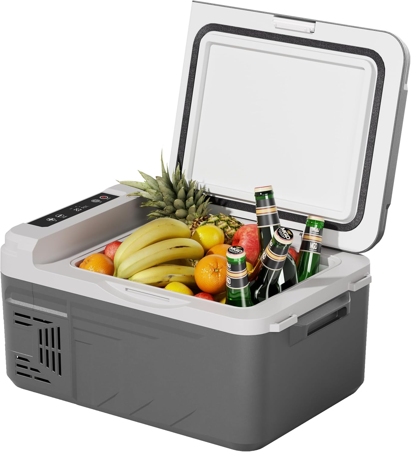 EKOJUCE 12 Volt Car Refrigerator, 11 Quart (10L) Electric Compressor Cooler -4℉~68℉, Car Fridge 12/24V DC & 100-240V AC, Portable Freezer for Camping, RV, Truck, Travel, Outdoor