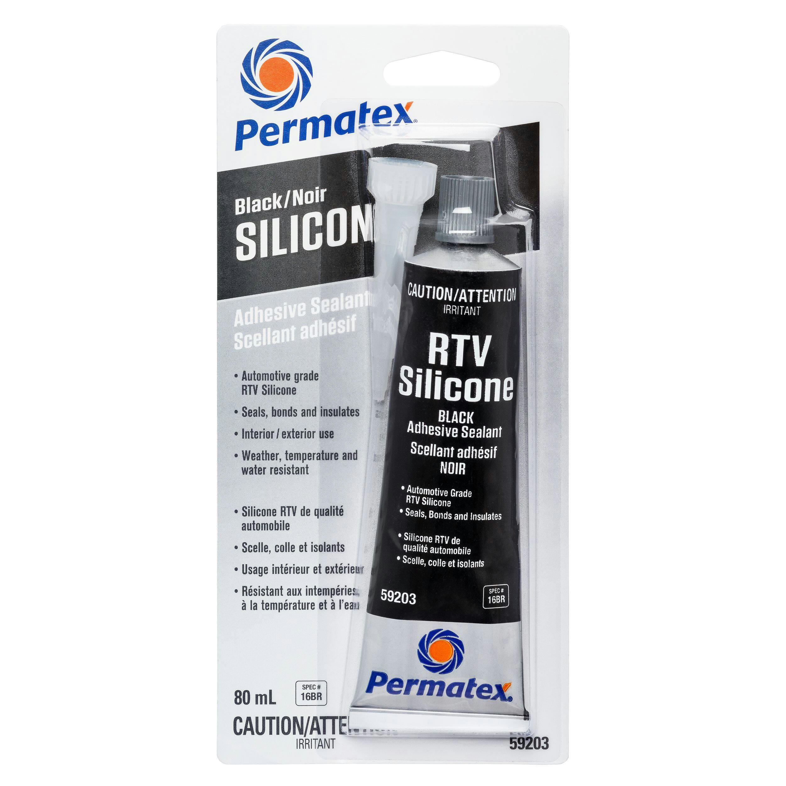 Permatex® RTV Silicone Adhesive/Sealant 16BR Black, 80-mL