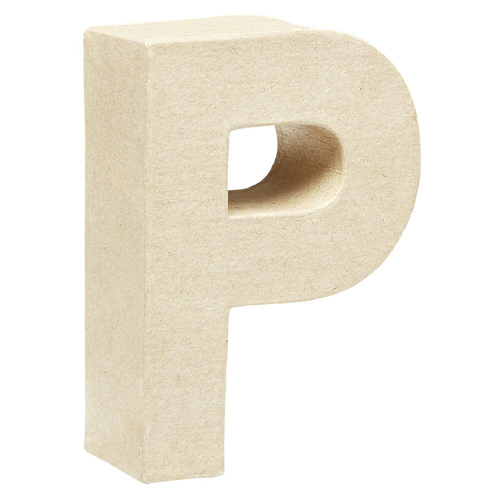 Lettre P à décorer en papier maché