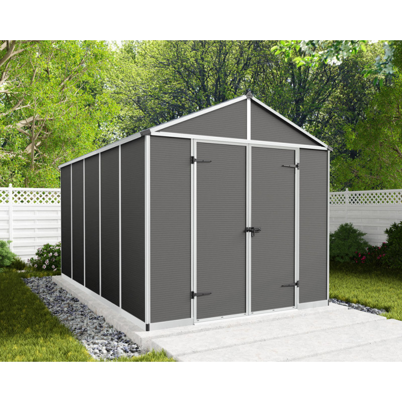 Abri de jardin en résine Rubicon gris 2,37 x 3,77 x 2,32 m CANOPIA