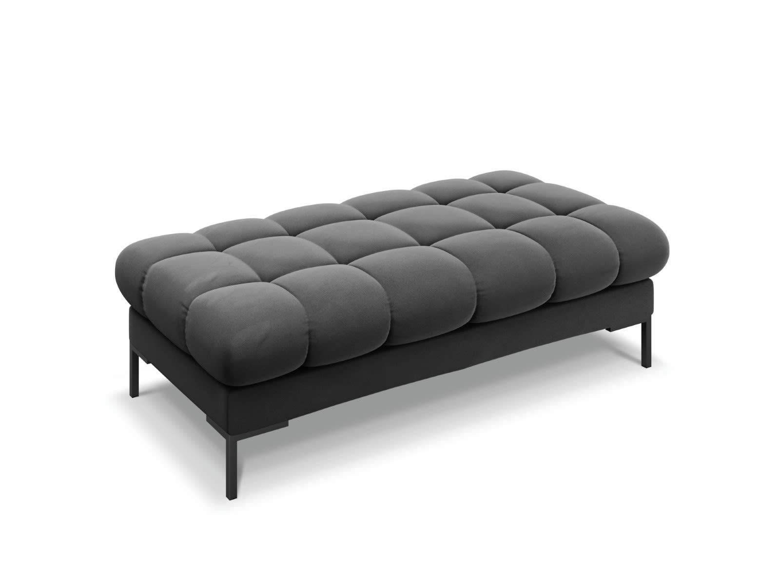 MAMAIA - Banc 2 places en tissu velours gris foncé