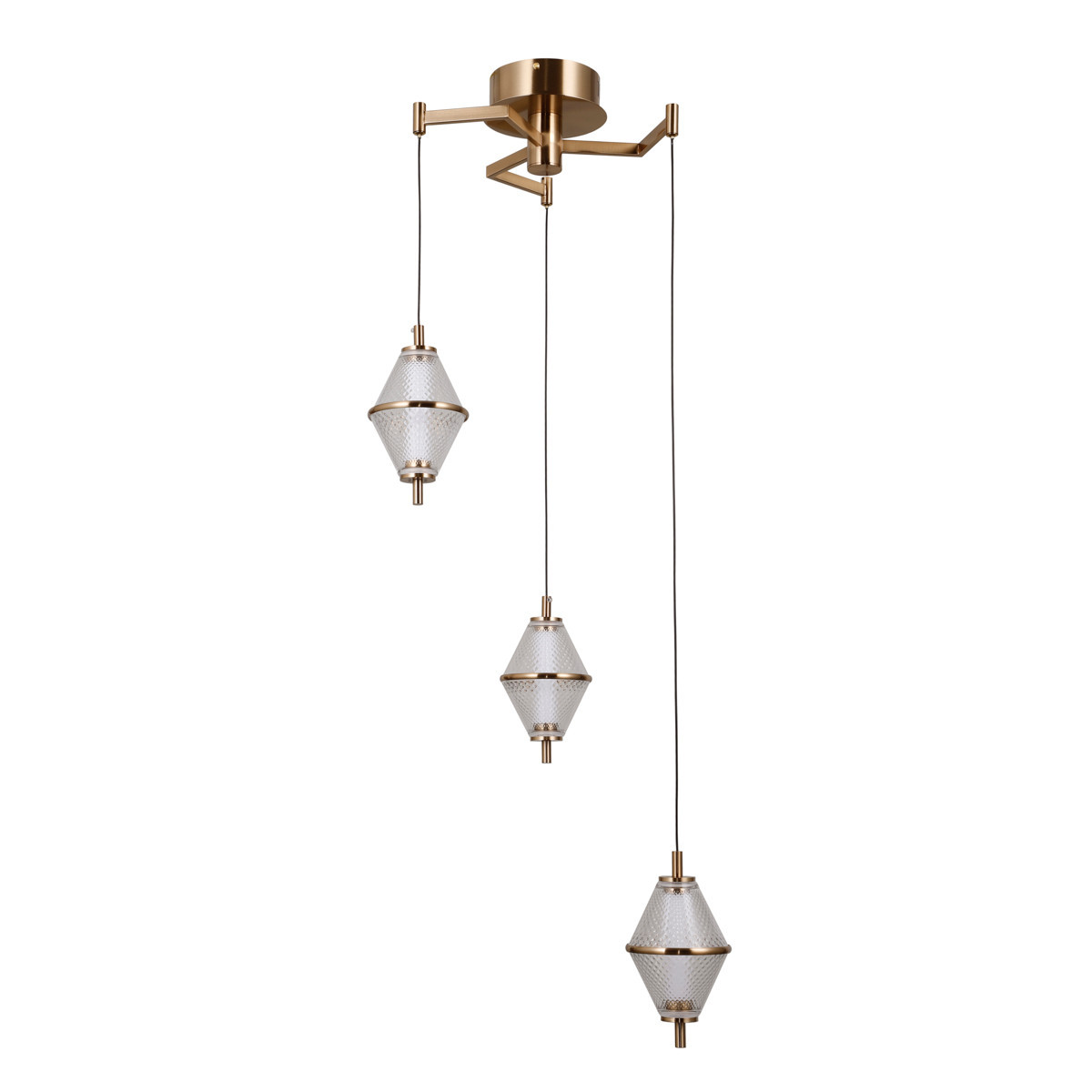 Lampa wisząca FUENTE złota LED 3x15W Ciepła biel 1108lm Italux