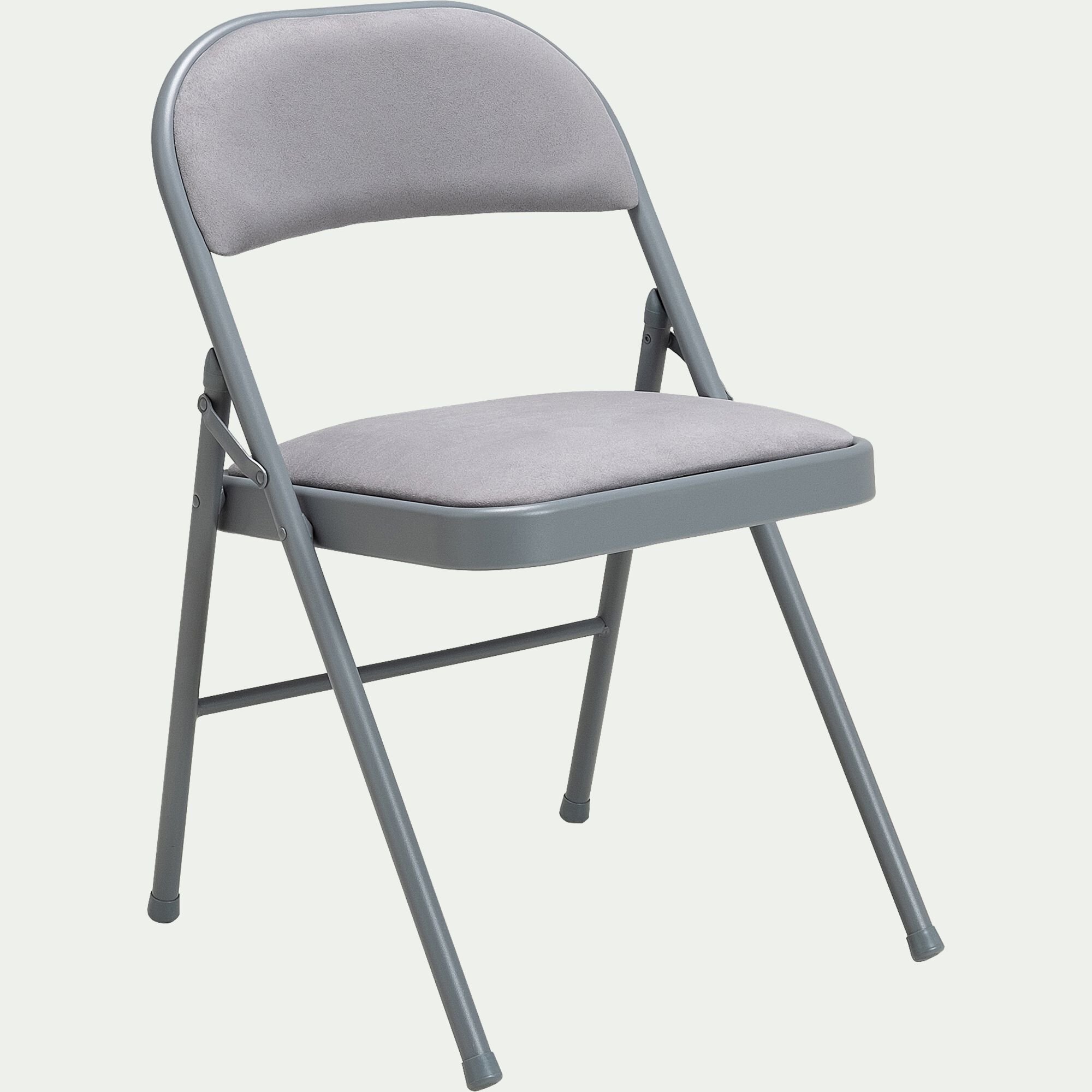 CASTA - Chaise pliante en métal et tissu - gris restanque