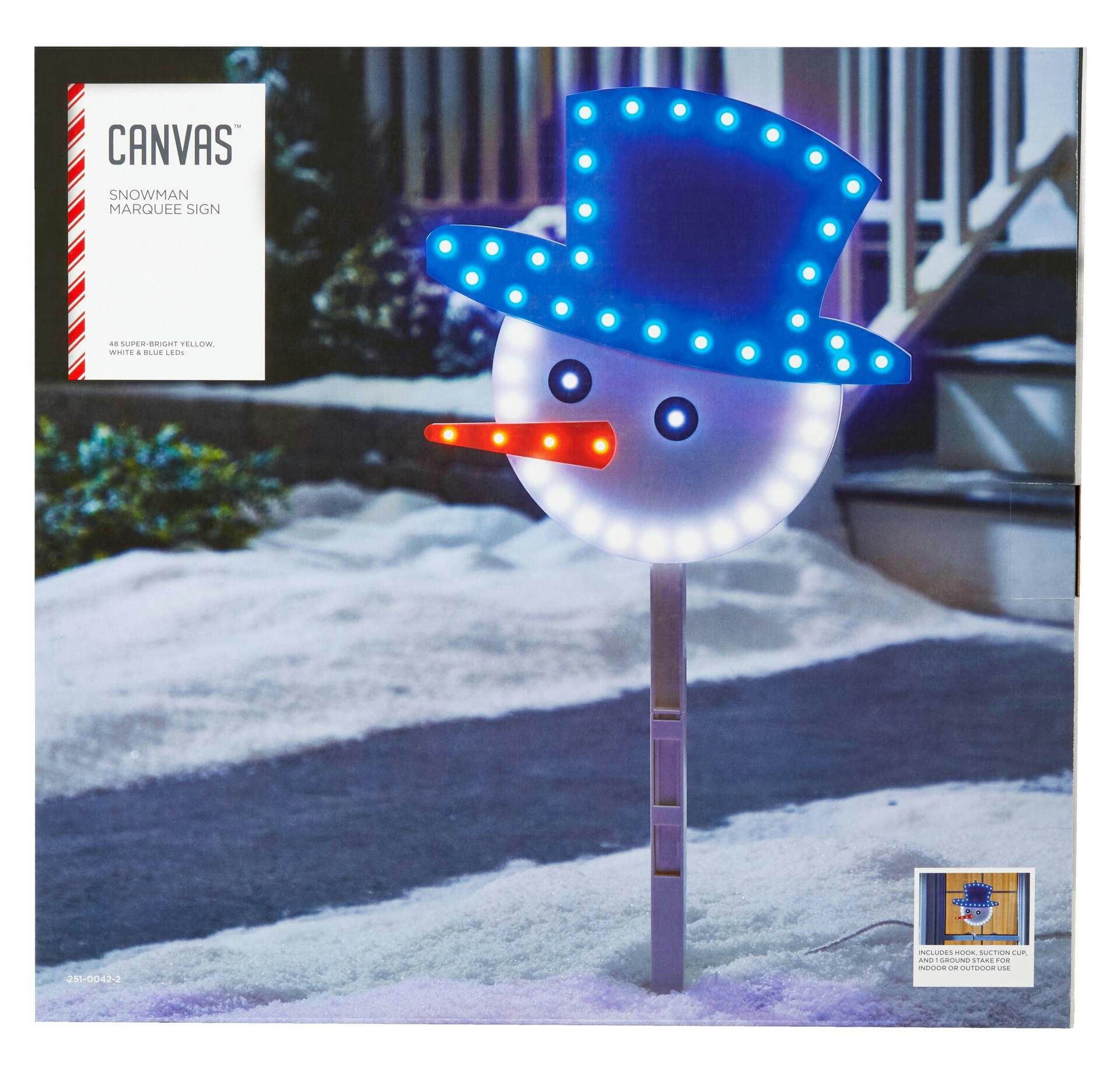 CANVAS Snowman Marquee Sign Stake