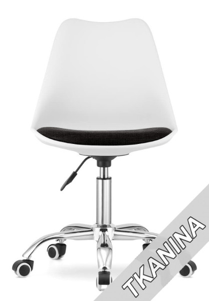 Krzesło obrotowe MONZA OFFICE WHITE   BLACK FABRIC II