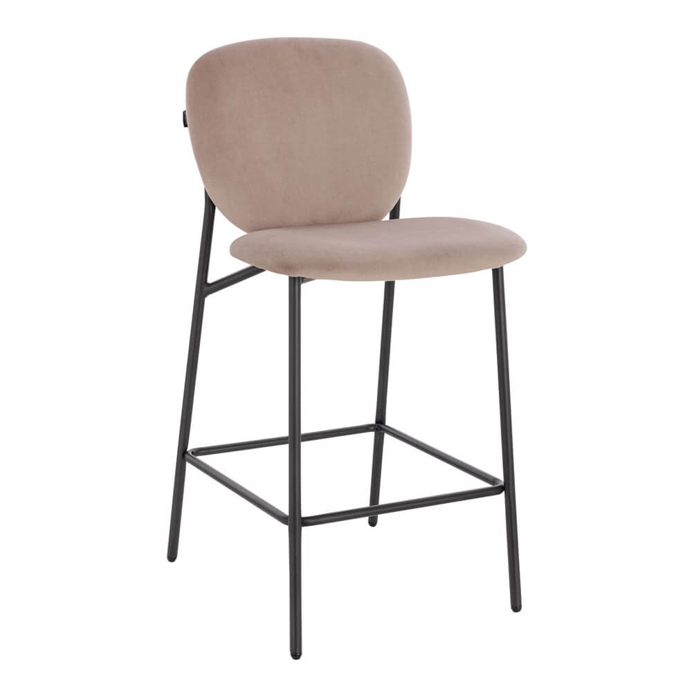 HOME DELUXE CELDA barkrukken fluweel - set van 1 lichtbruin | barstoelen,
