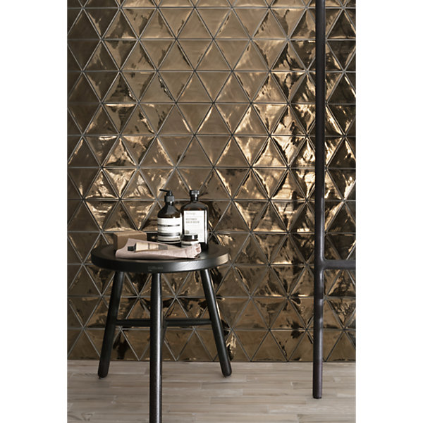 Carrelage mur trianguaire effet zellige or métal 13,2x11,4 cm 3LATI ORO