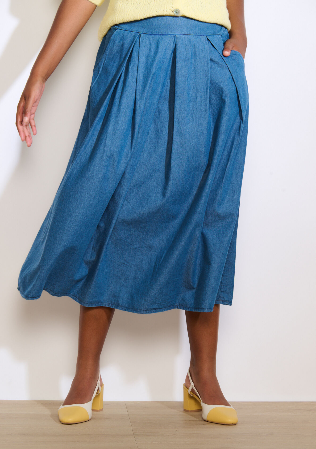 Luchtige tencel midi rok