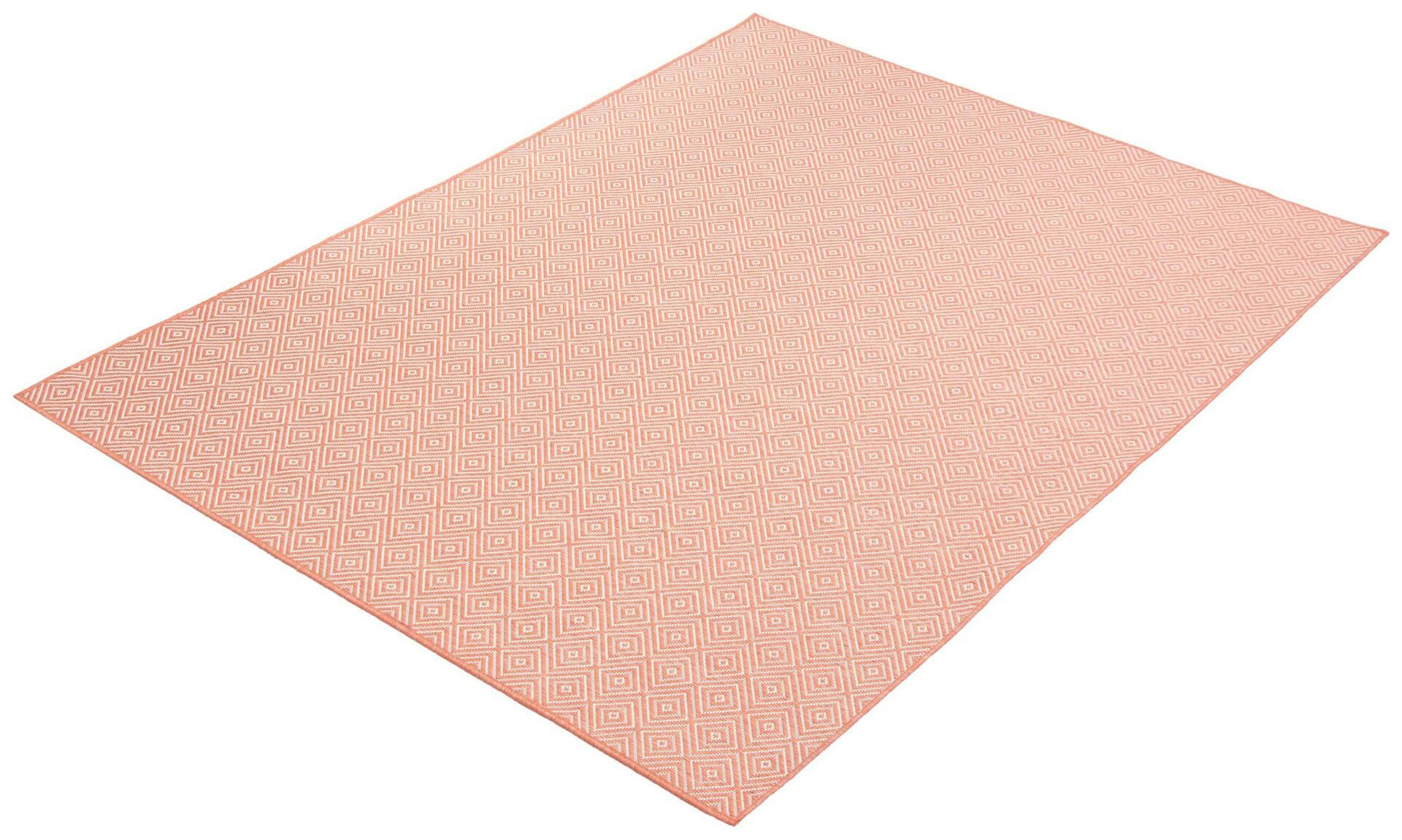 ECARPET Veranda Diamond Indoor/Outdoor Area Rug, Coral, Assorted Sizes