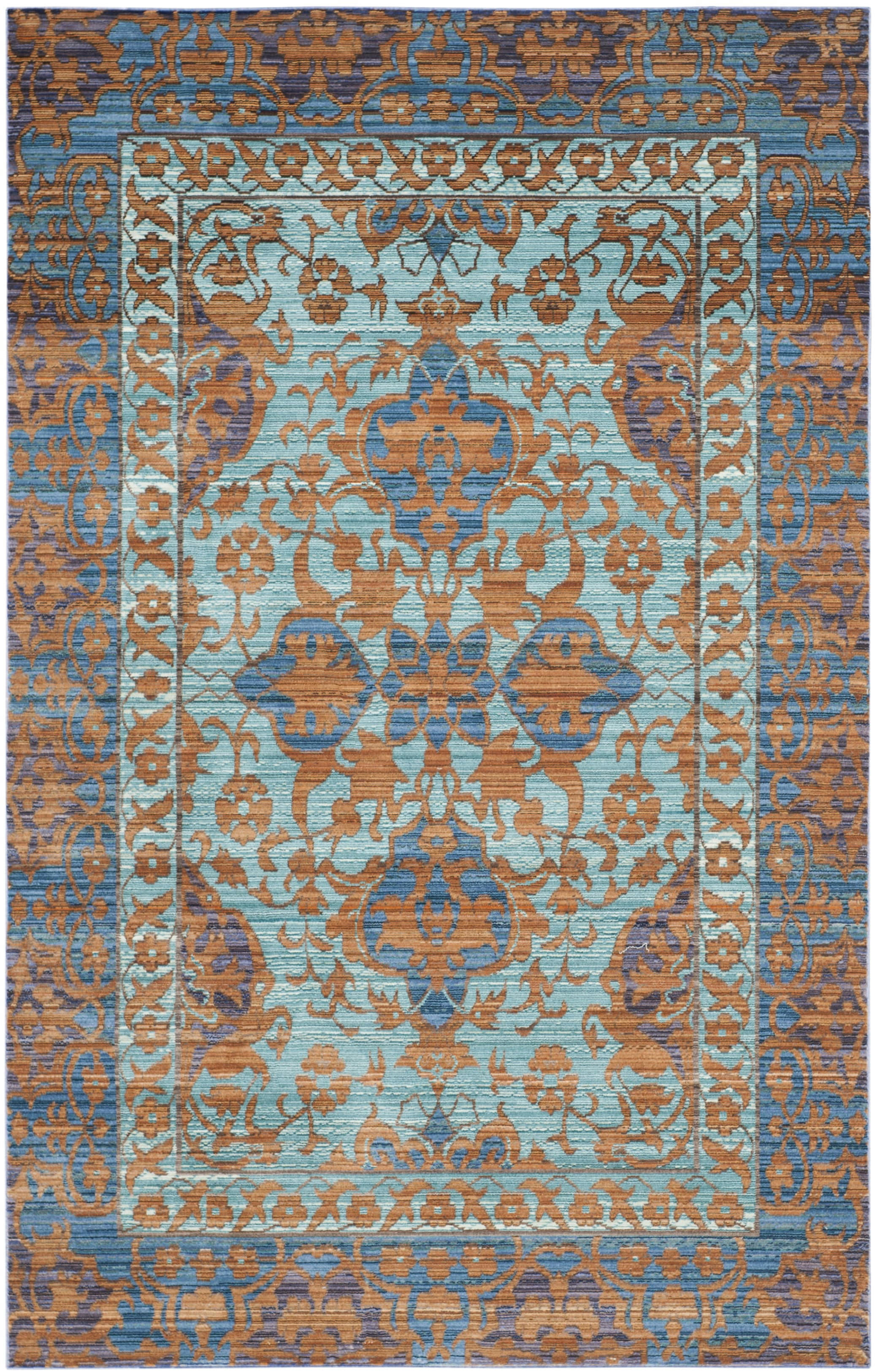 VALENCIA - Tapis de salon interieur en bleu & or, 152 x 244 cm