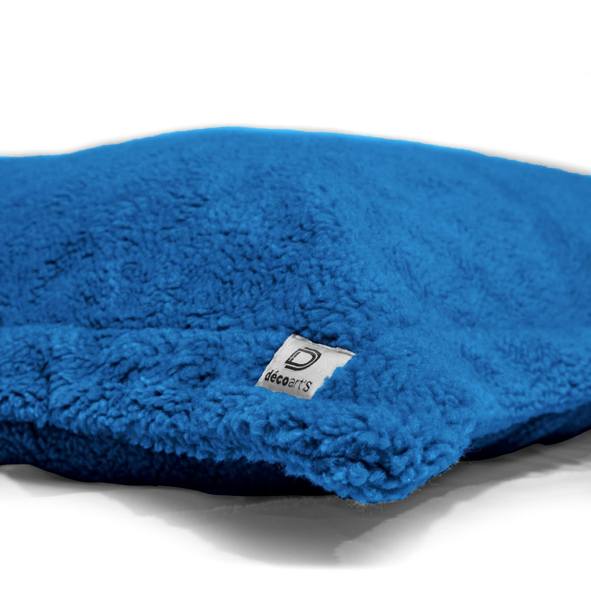 - Pouf Intérieur XL - Housse Sherpa (Effet Mouton) bleu