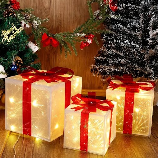 NNETM Enchanted Glow: Illuminated Christmas Gift Boxes