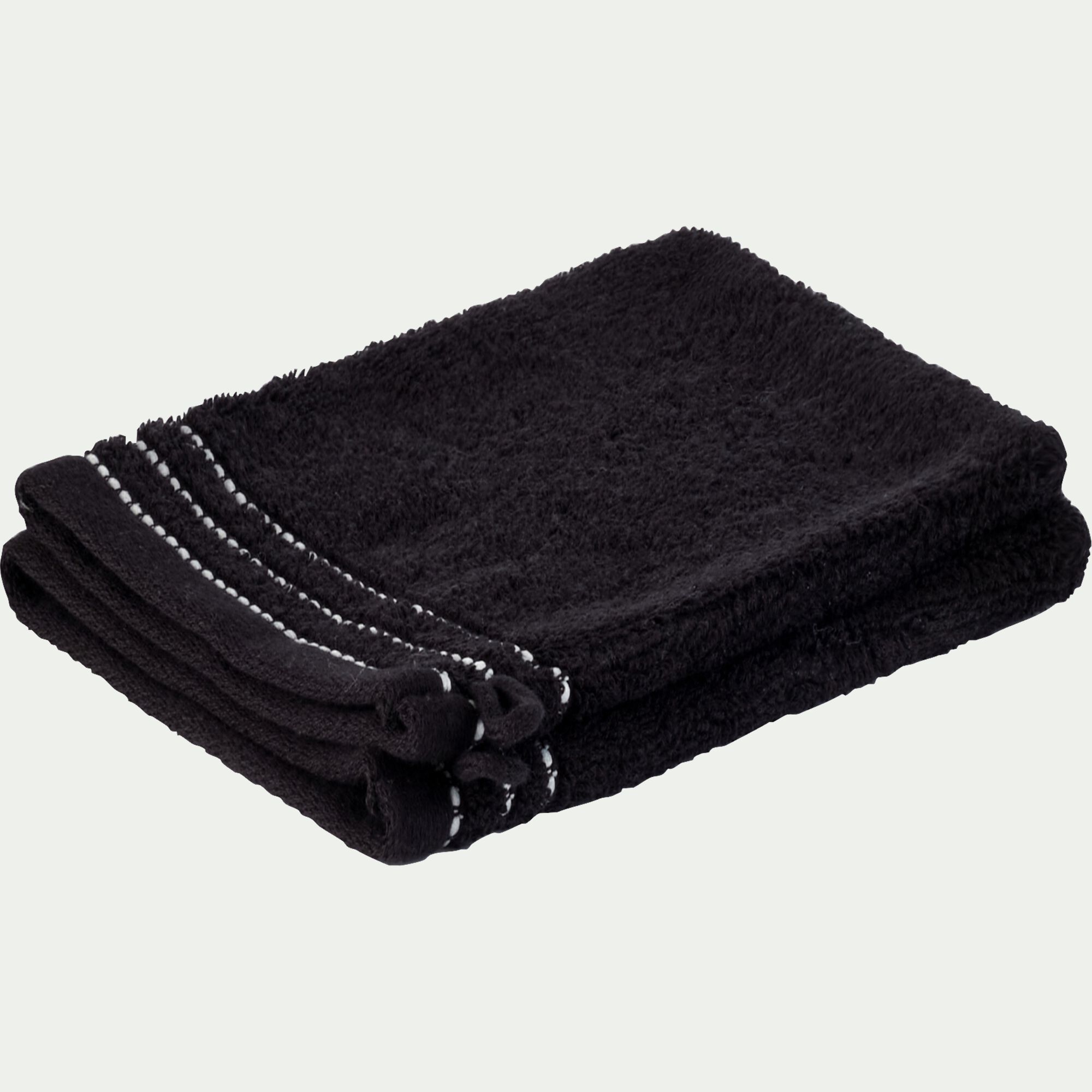 RHODES - Lot de 2 gants de toilette en coton - noir