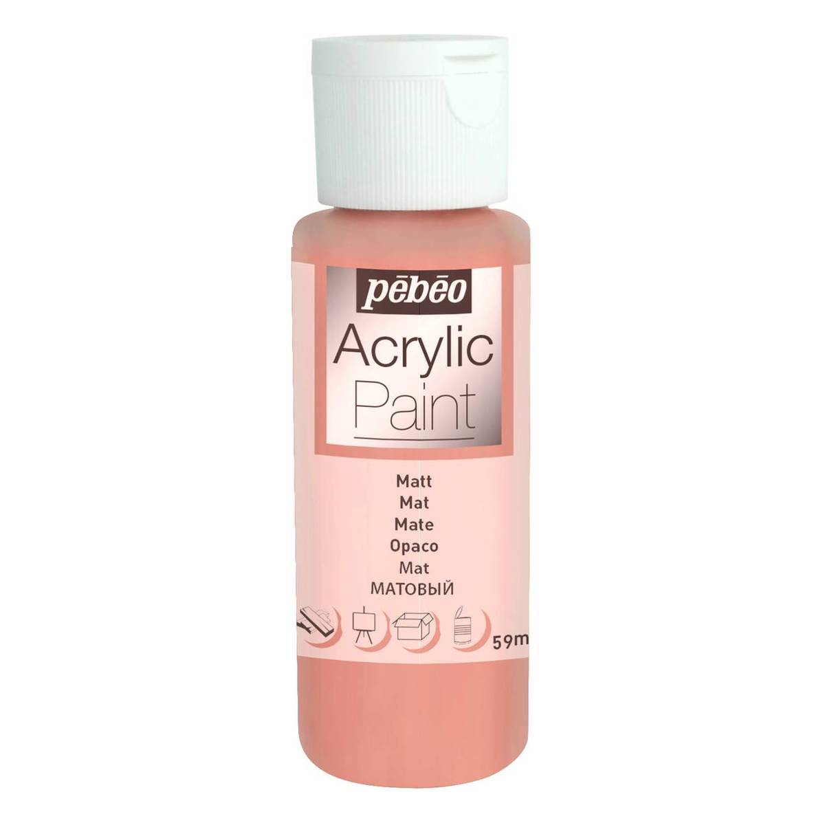Pebeo Antique Pink Matt Acrylic Craft Paint 59ml
