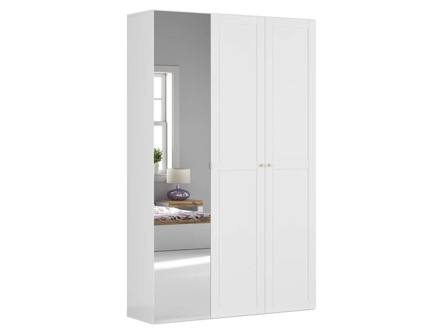 Szafa modułowa Flex 150 cm z drzwiami i lustrem biała